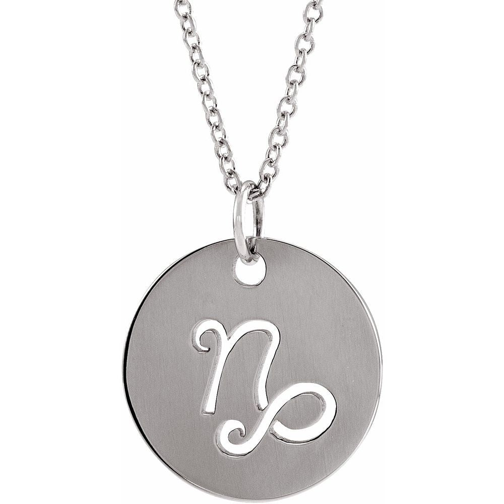 Sterling SIlver Zodiac Disc 16-18" Necklace