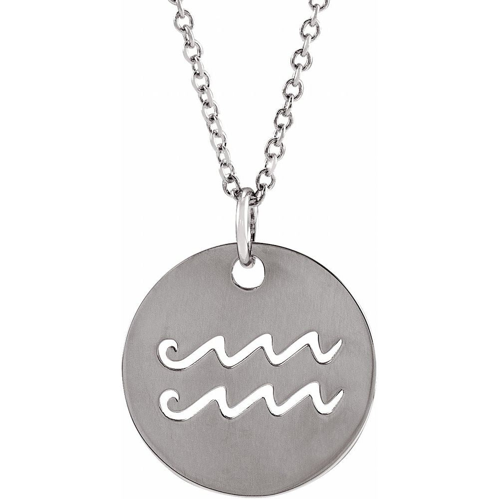 Sterling SIlver Zodiac Disc 16-18" Necklace