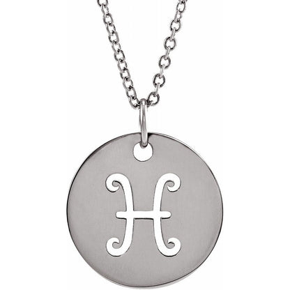Sterling SIlver Zodiac Disc 16-18" Necklace