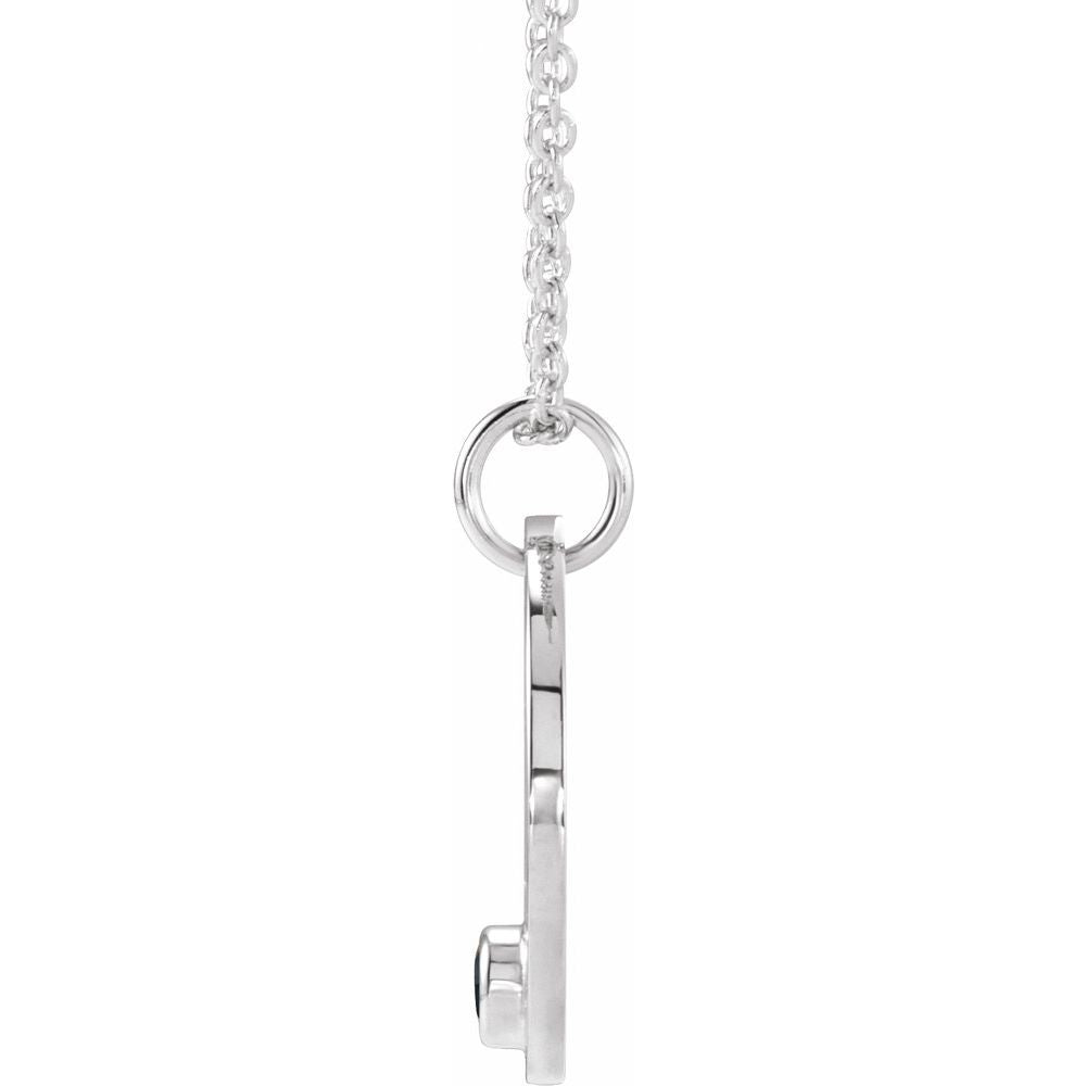 Sterling SIlver Zodiac Disc 16-18" Necklace With Stone