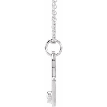 Sterling SIlver Zodiac Disc 16-18" Necklace With Stone