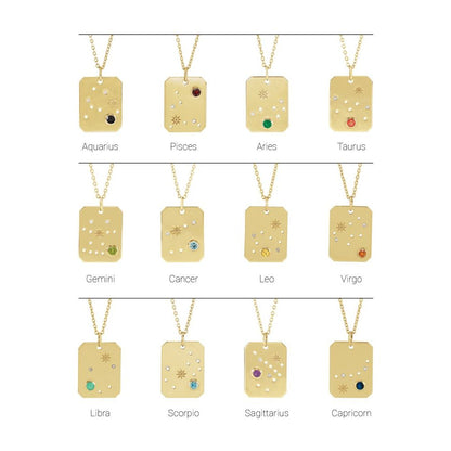 14K Gold .01 CTW Natural Diamond  and Stone Constellation 16-18" Necklace