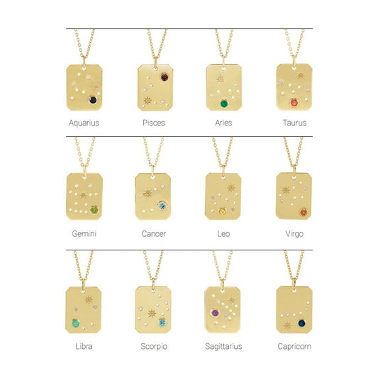 14K Gold .01 CTW Natural Diamond  and Stone Constellation 16-18" Necklace