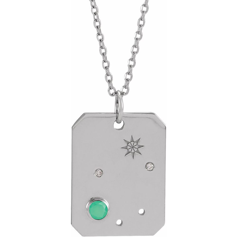 Sterling Silver .01 CTW Natural Diamond  and Stone Constellation 16-18" Necklace