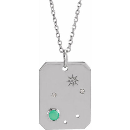 Sterling Silver .01 CTW Natural Diamond  and Stone Constellation 16-18" Necklace
