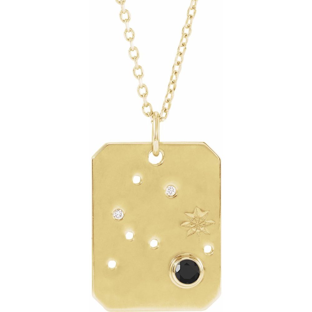 14K Gold .01 CTW Natural Diamond  and Stone Constellation 16-18" Necklace