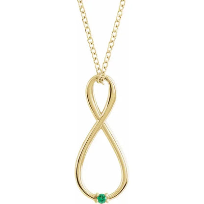 14K Yellow Gold  Infinity-Inspired Family Birthstone Necklace with 16" - 18" chain