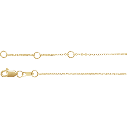 14K Yellow Gold Lowercase Script Mama 6 1/2-7 1/2" Bracelet