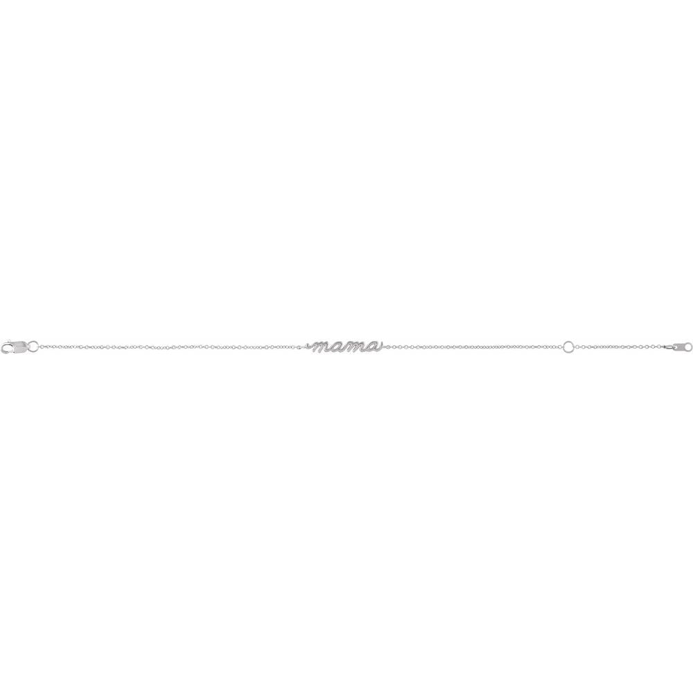 Sterling Silver Lowercase Script Mama 6 1/2-7 1/2" Bracelet