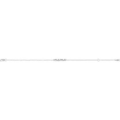 Sterling Silver Lowercase Script Mama 6 1/2-7 1/2" Bracelet